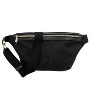 Gucci Jumbo GG Body Bag Black Canvas Waist Bag